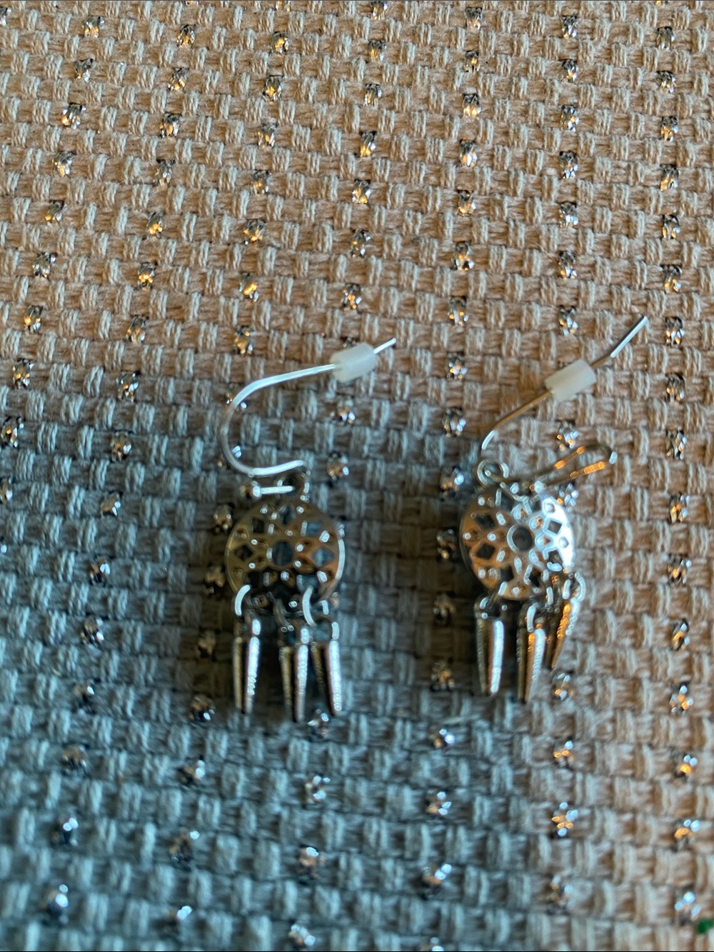Silver Spike Cluster Drop Earrings for Women